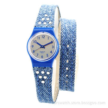 Plastic Watches with denim strap Various Colors are Available, OEM Orders are Welcome